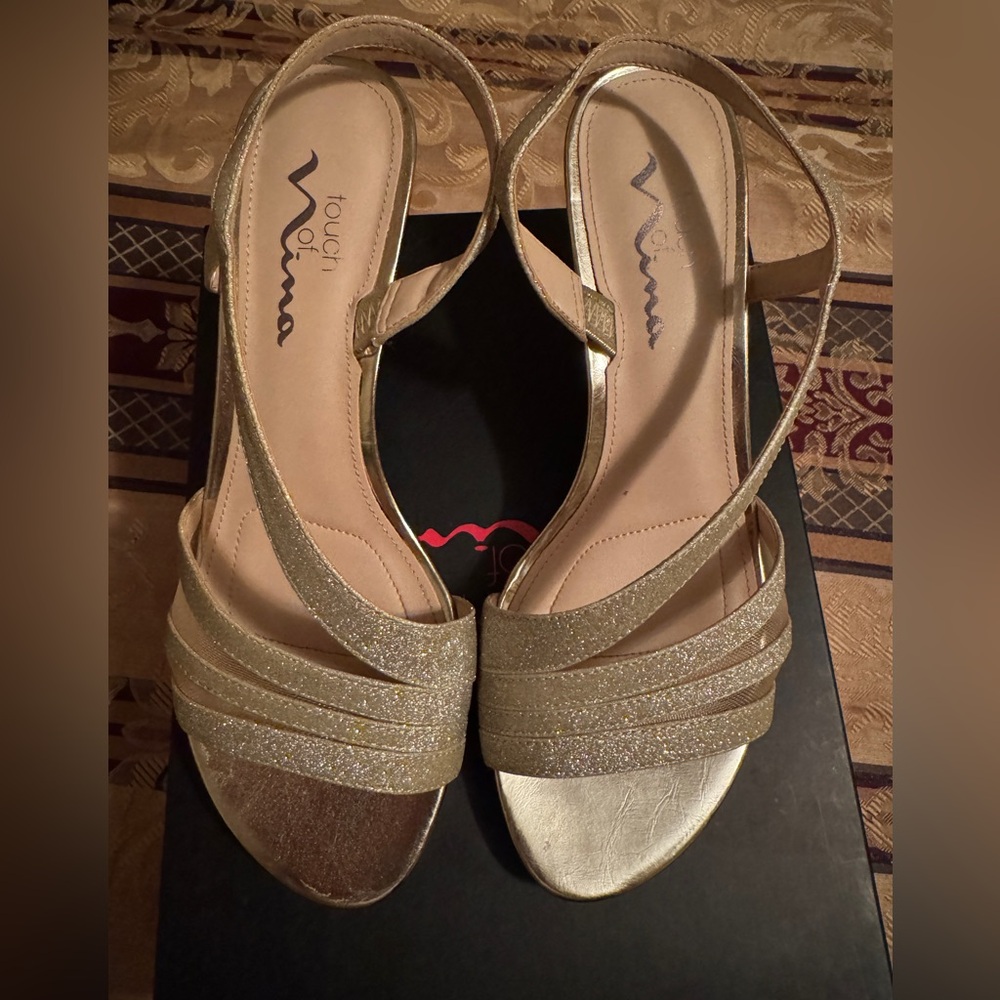 Gold silver heels